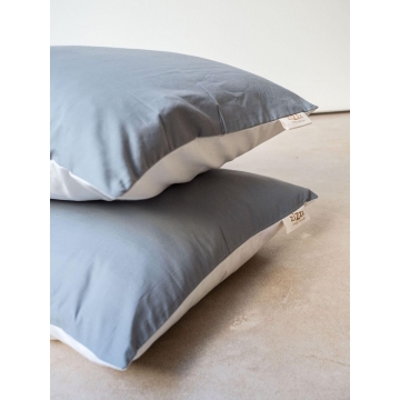 Percale Pillowcase – 40x80cm – White & Grey