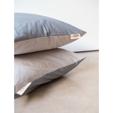 Percale Pillowcase – 40x80cm – Grey & Beige