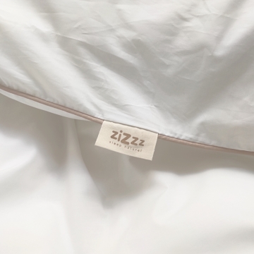 Percale Duvet Cover – 140x200cm – White With Beige Trim – With zipper