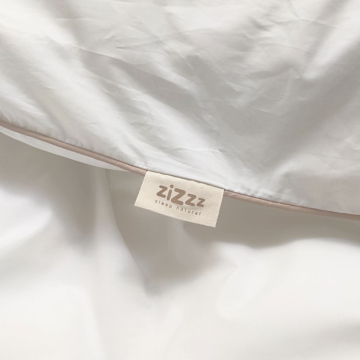 Percale Duvet Cover – 135x200cm – White With Beige Trim – With zipper