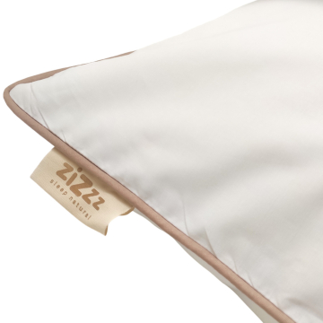 Percale Pillowcase – 50x70cm – White With Beige Trim – With zipper