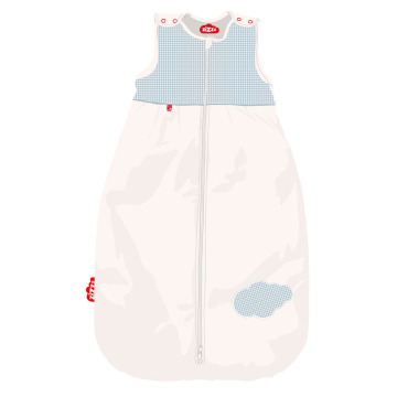 Bio Baby Sleeping Bag Vichy Blue / Swisswool & Organic Cotton  / 70 cm, 90 cm, 110 cm