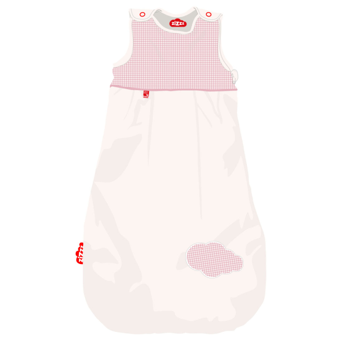 Illustration of sleeping bag Vichy pink 0-6 months