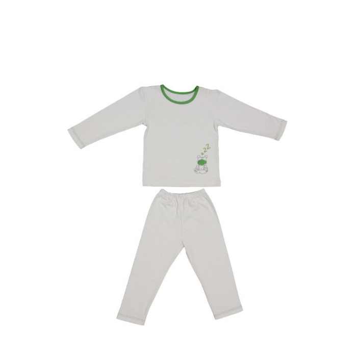 Kids pajamas with bio cotton - green frog - 4 to 5 years - Zizzz