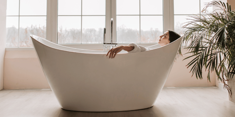 Woman having a bath