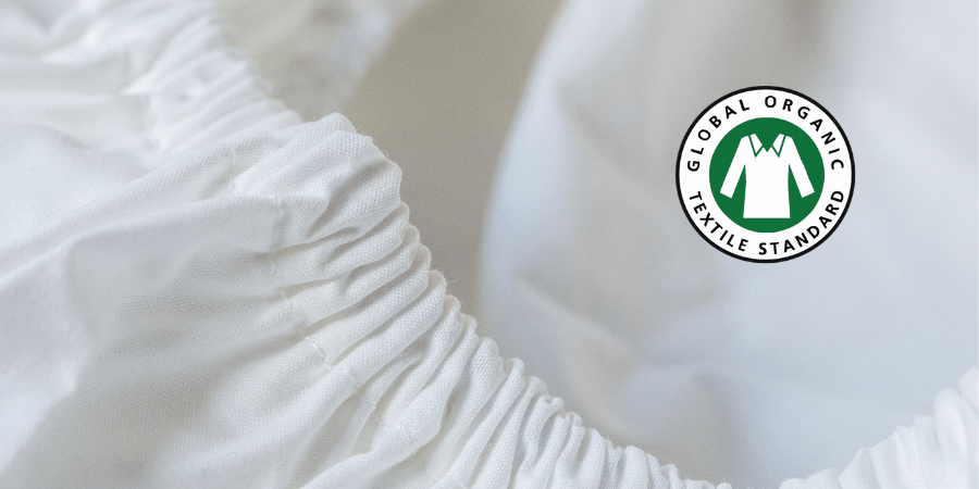 Zizzz bio cotton bedsheet and GOTS certification logo